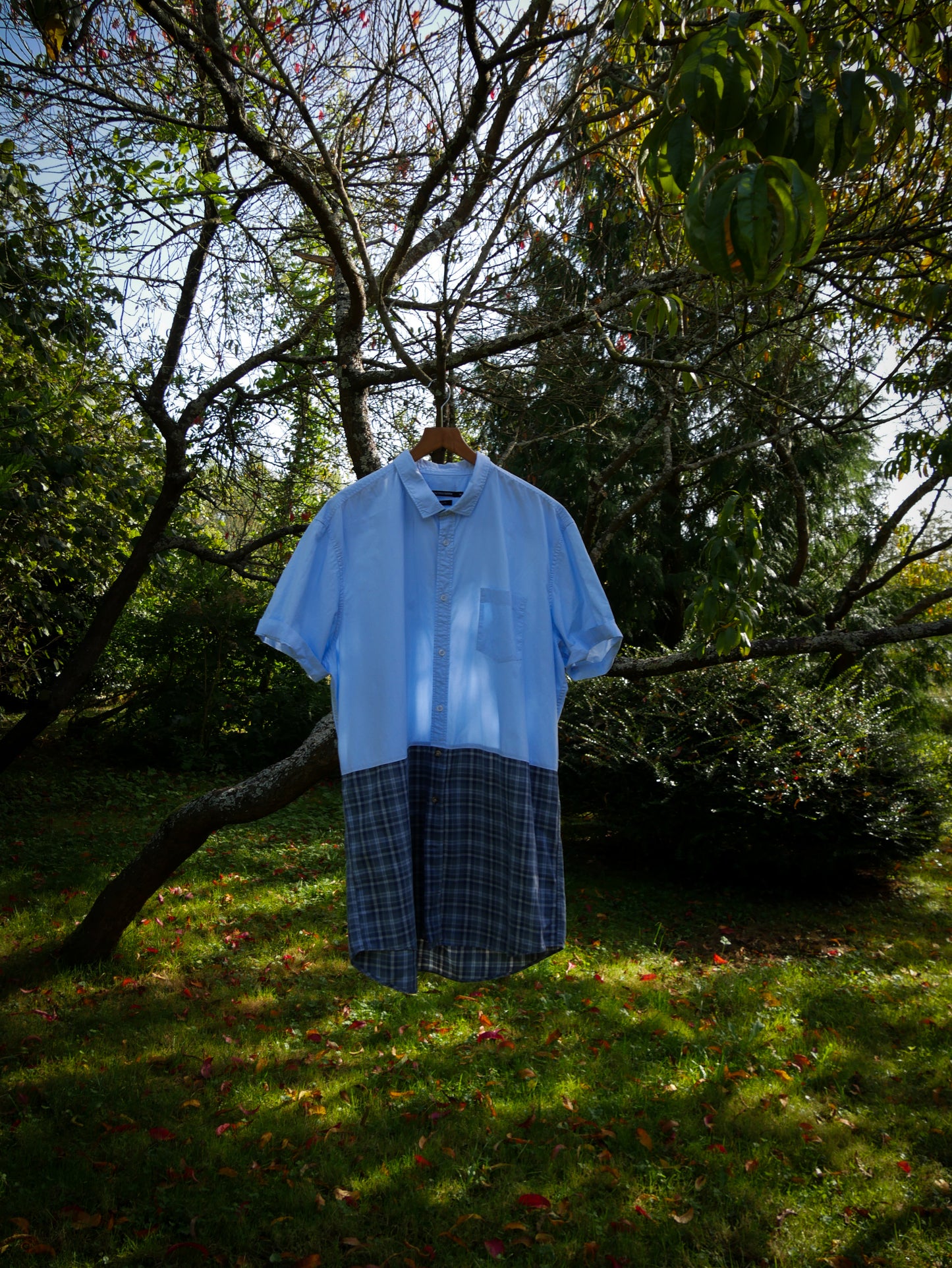 #9 Chemise bleu/carreaux/longue