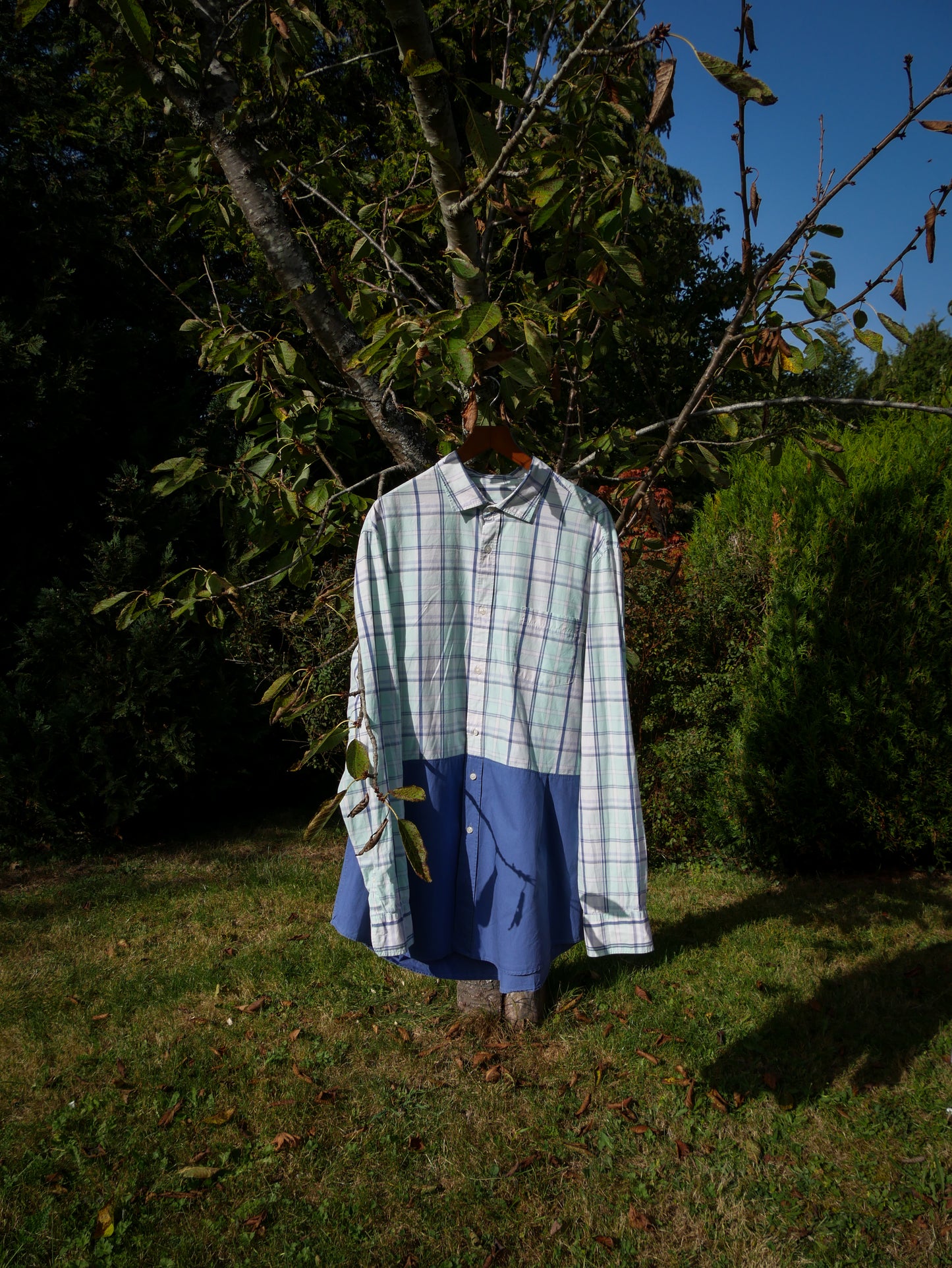 #2 chemise carreaux/bleu/longue